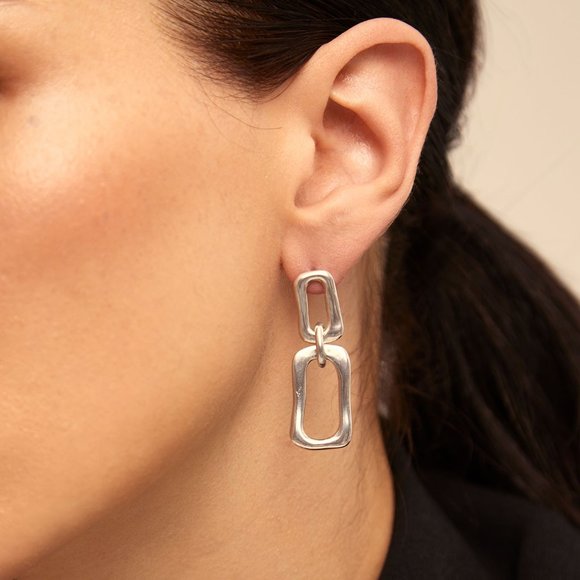 UNO de 50 Earrings EARRING CITA rectangular link chains - Picture 1 of 5